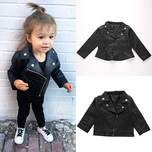 baby in leather jacket